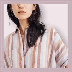 Madewell Courier Cotton Sunset Stripe Shirt